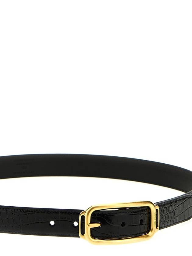 Print Croc Stadium Leather Belt Black - TOM FORD - BALAAN 4