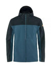 Men's Abisco Midsummer Hooded Zip-Up Jacket Indigo Blue Dark Navy - FJALL RAVEN - BALAAN 2