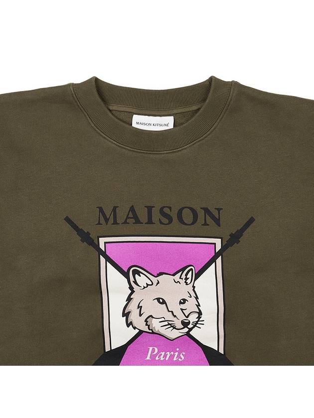 Maison Kitsune Women's College Fox Print Comfort Sweatshirt LW00306KM0307 KHAKI - MAISON KITSUNE - BALAAN 3