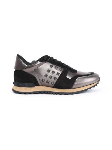 Rockstud Low-Top Sneakers Black - VALENTINO - BALAAN 1