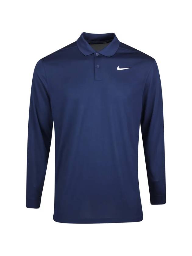 Dri Fit Victory Long Sleeve Polo Shirt Navy - NIKE - BALAAN 1