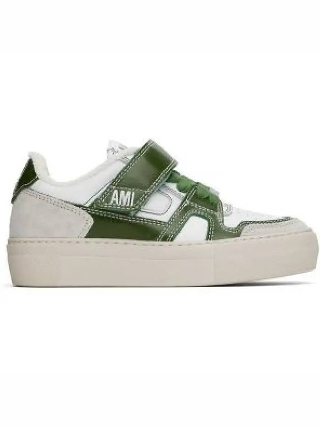 Men s De Coeur Low Top Sneakers White Green USN005 AL0012 326 964255 - AMI - BALAAN 1