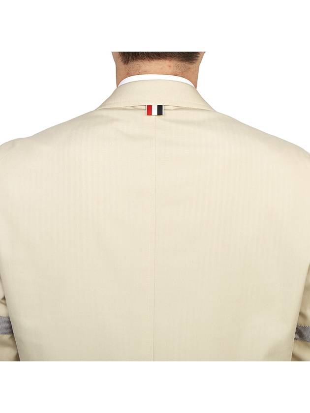 Single Breasted Button Blazer Jacket Beige - THOM BROWNE - BALAAN 9