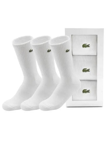 Lacoste Basic Sports High Socks 3 Pack White - LACOSTE - BALAAN 1