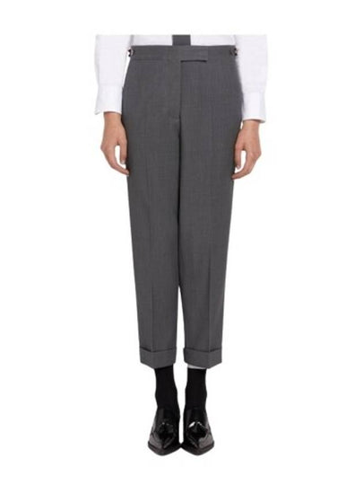 Women's Low Rise Formal Wool Pants Grey - THOM BROWNE - BALAAN 2