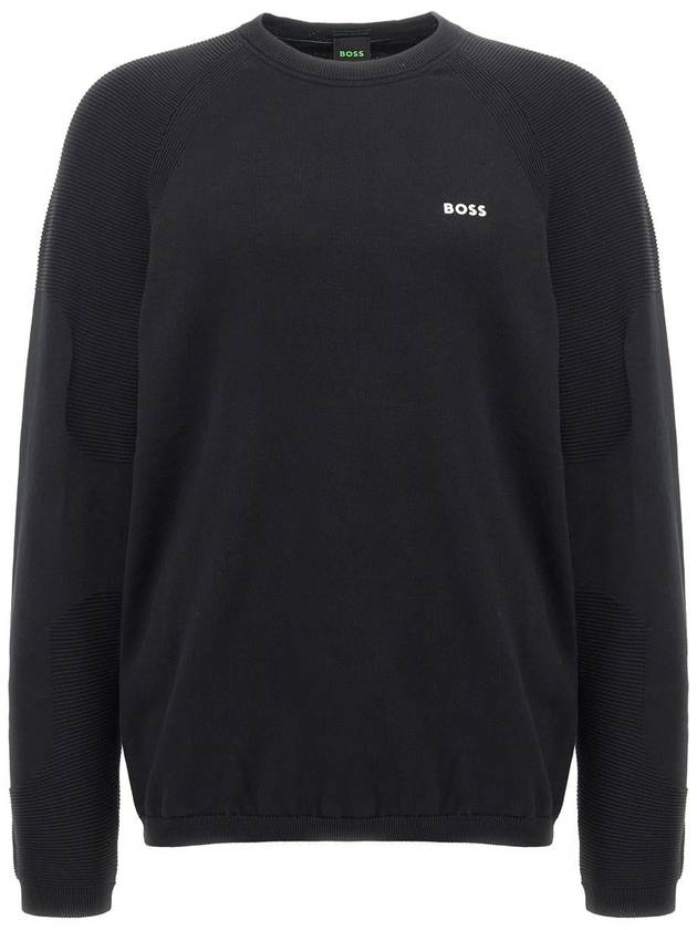 Perform X Crewneck Cotton Blend Sweatshirt Black - HUGO BOSS - BALAAN 2