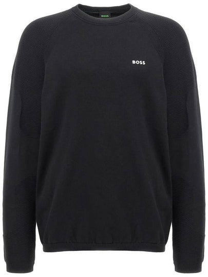 Perform X Crewneck Cotton Blend Sweatshirt Black - HUGO BOSS - BALAAN 2