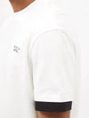 Logo minimal print layered cuff t shirt white 8C00017 8390T 034 - MONCLER - BALAAN 3