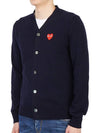 Play Red Waffen V-neck Cardigan Navy - COMME DES GARCONS - BALAAN 3