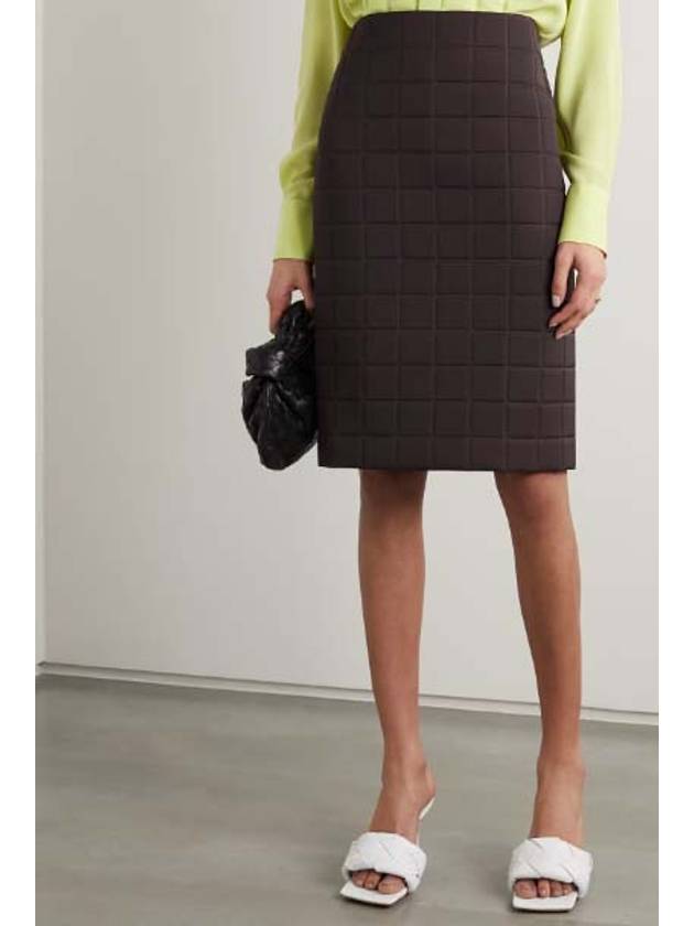 Heavy Technical Gabardine A-Line Skirt Chocolate - BOTTEGA VENETA - BALAAN 7