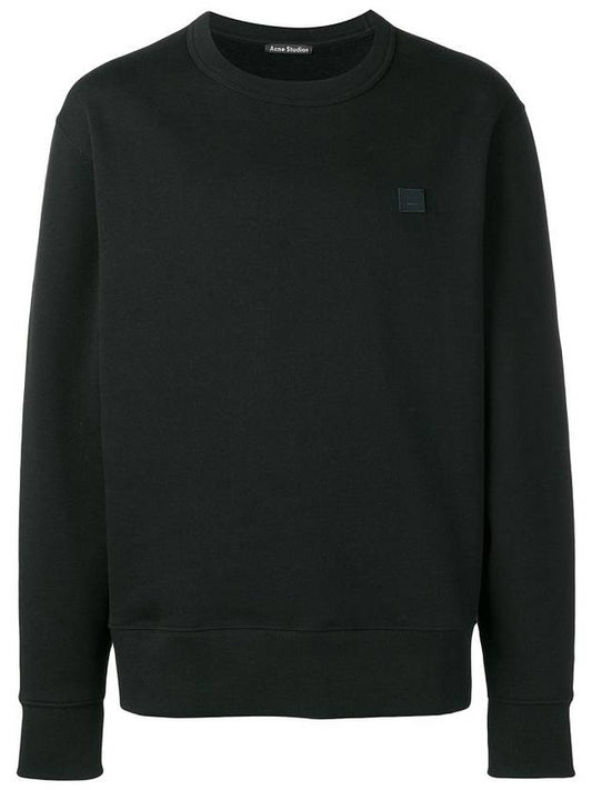 Men's Face Patch Sweatshirt Black - ACNE STUDIOS - BALAAN.