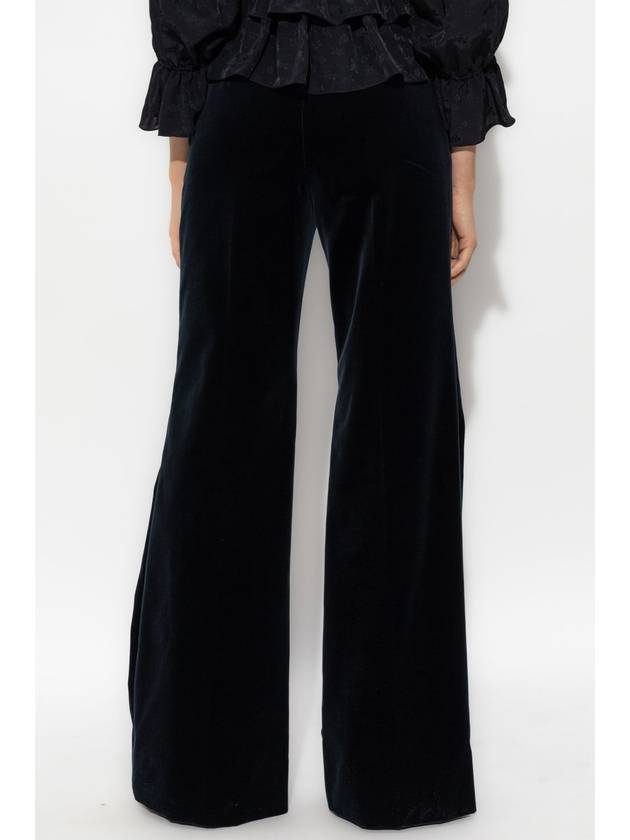 Chloé Velvet Trousers, Women's, Navy Blue - CHLOE - BALAAN 4