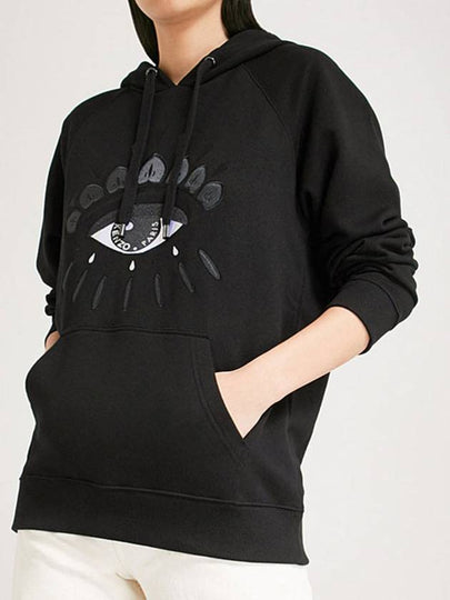 Women's Eye Hoodie Black - KENZO - BALAAN 2