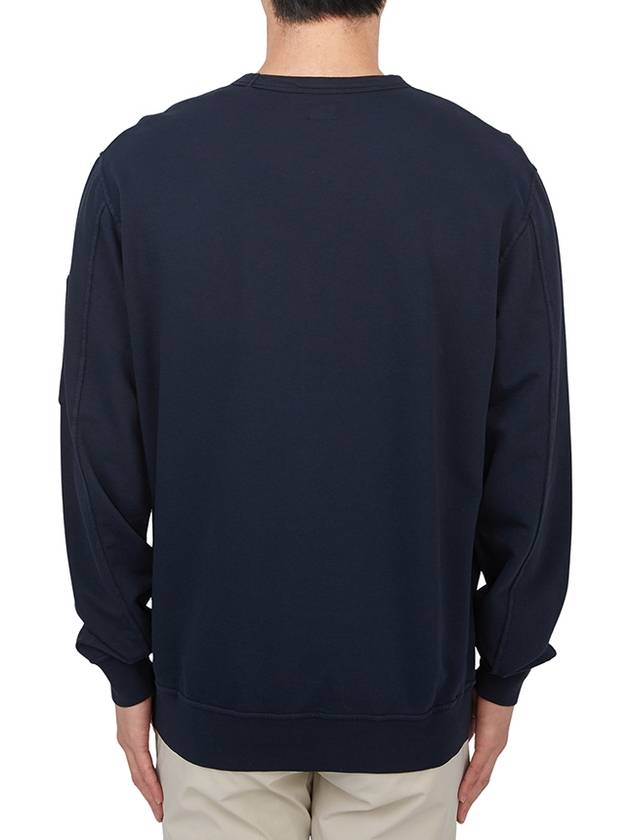 Light Fleece Crew Neck Sweatshirt Navy - CP COMPANY - BALAAN 4