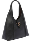 T Timeless Leather Hobo Tote Bag Black - TOD'S - BALAAN 4