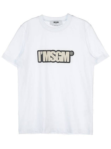 IMSGM Logo Print Short Sleeve T-Shirt White - MSGM - BALAAN 1