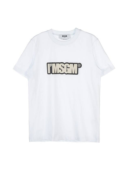 IMSGM Logo Print Short Sleeve T-Shirt White - MSGM - BALAAN 1