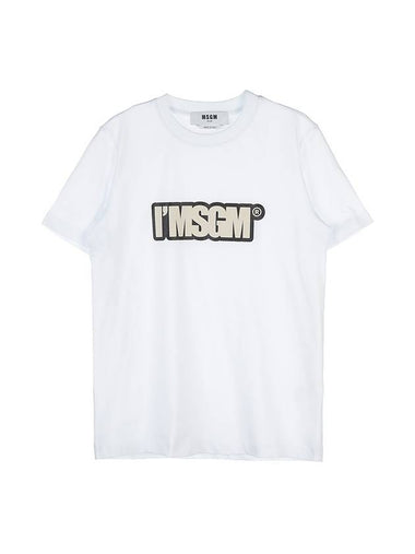 IMSGM Logo Print Short Sleeve T-Shirt White - MSGM - BALAAN 1