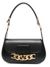 V Logo Chain Metal Cross Bag Black - VALENTINO - BALAAN 2