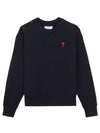 Men's Small Heart Logo Sweatshirt Black - AMI - BALAAN 2