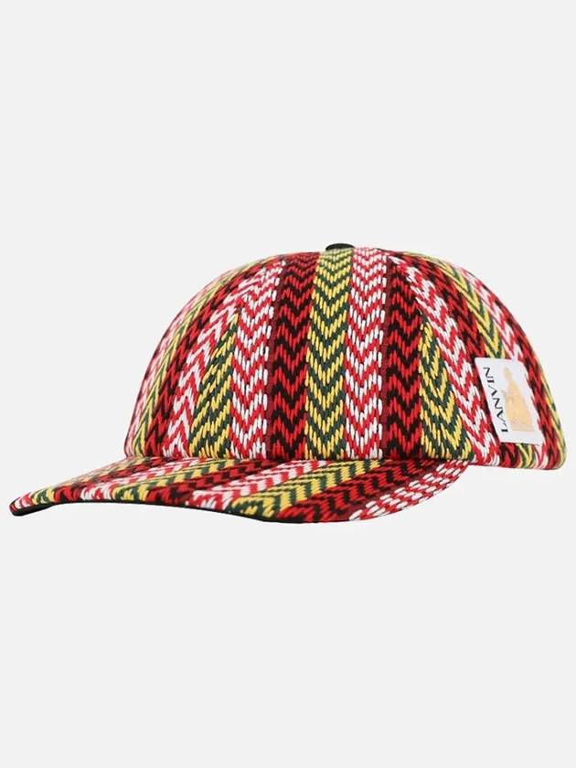 Striped Logo Patch Ball Cap - LANVIN - BALAAN 3