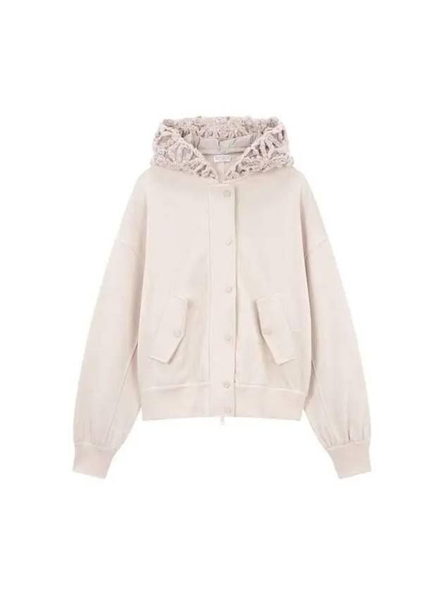 Women s Detachable Padded Hooded Soft Jacket Beige 270416 - BRUNELLO CUCINELLI - BALAAN 1