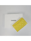 Classic Grained Shiny Calfskin Card Wallet Yellow - CHANEL - BALAAN 5