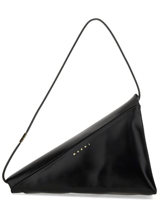 Prisma Triangle Leather Shoulder Bag Black - MARNI - BALAAN 3