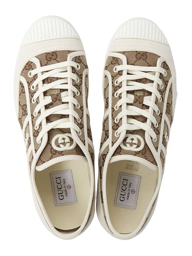 GG Low Top Sneakers Beige Ebony - GUCCI - BALAAN 3