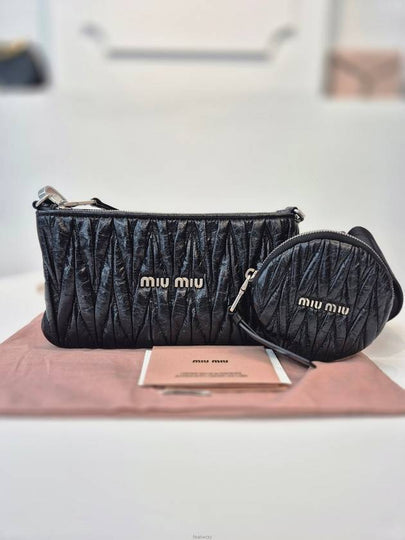 Shine Matelasse Cross Bag Black 5BH190 - MIU MIU - BALAAN 2