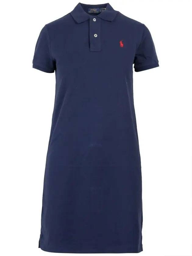 Women's Pony Logo Midi Dress Blue - POLO RALPH LAUREN - BALAAN 1