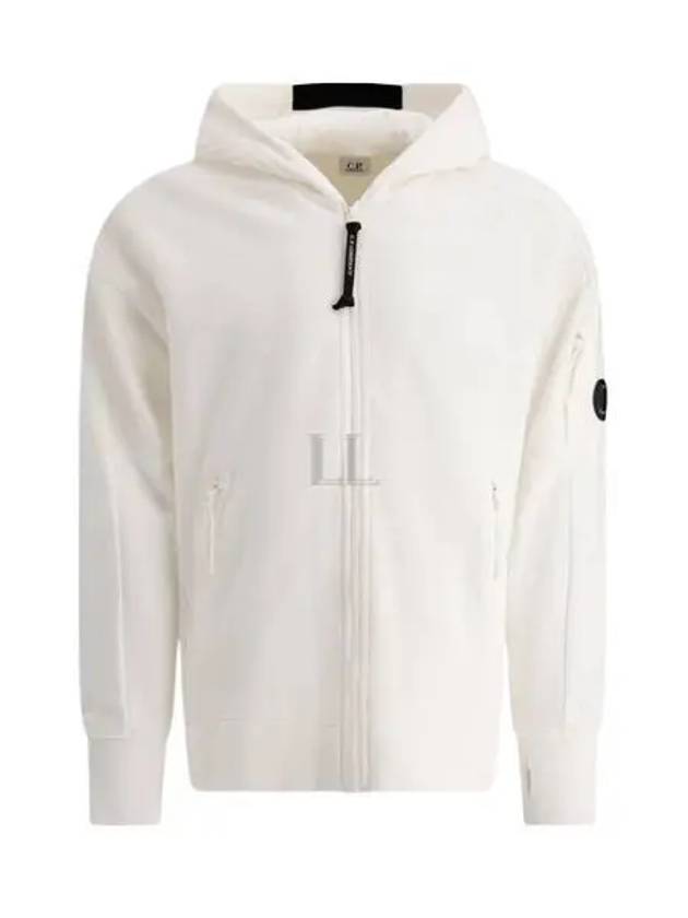 Diagonal Raised Fleece Hooded Jacket White - CP COMPANY - BALAAN 2