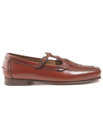 Women's Maqueda T-Bar Loafers Brown - HEREU - BALAAN 1