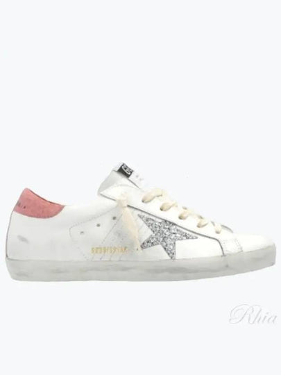 Superstar Pink Tab Leather Low Top Sneakers White - GOLDEN GOOSE - BALAAN 2