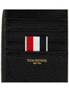 Stripe Zip Around Pebble Grain Leather Card Wallet Black - THOM BROWNE - BALAAN 7