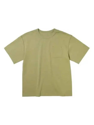 Washed Pocket Stitch Short Sleeve T Shirt Olive - OGARP - BALAAN 1