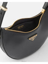 Arque Leather Shoulder Bag Black - PRADA - BALAAN 4