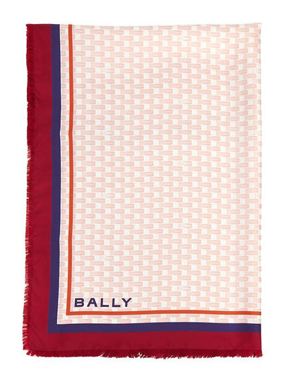 Monogram Print Square Silk Scarf Pink - BALLY - BALAAN 2