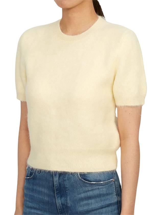 Crop Brushed Alpaca Knit Top Light Yellow - MAISON MARGIELA - BALAAN 3