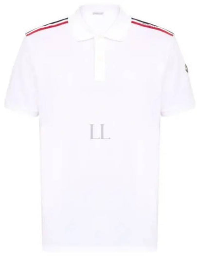 Men's Logo Pique Cotton Short Sleeve Polo Shirt White - MONCLER - BALAAN 2