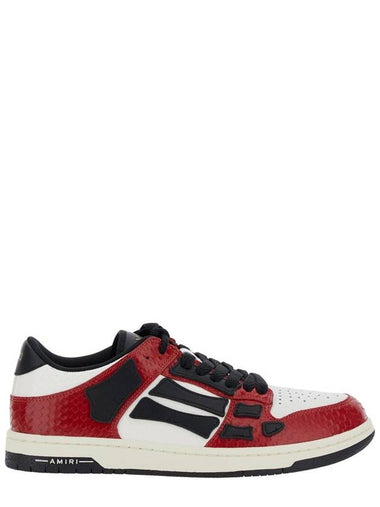 'Skel Top Low' Red Sneakers With Skeleton Patch In Leather Man - AMIRI - BALAAN 1