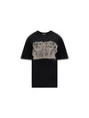 Lace Corset Print Short Sleeves T-Shirt Black - ALEXANDER MCQUEEN - BALAAN 2