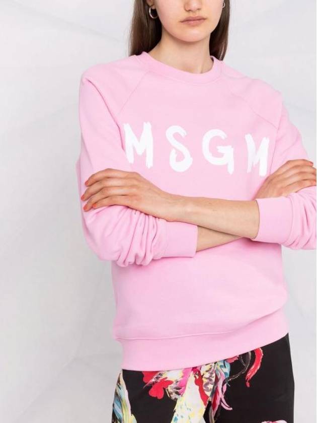 Brush Logo Printing Sweatshirt Pink - MSGM - BALAAN 4