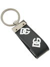 Embossing Leather DG Logo Key Chain Black - DOLCE&GABBANA - BALAAN.