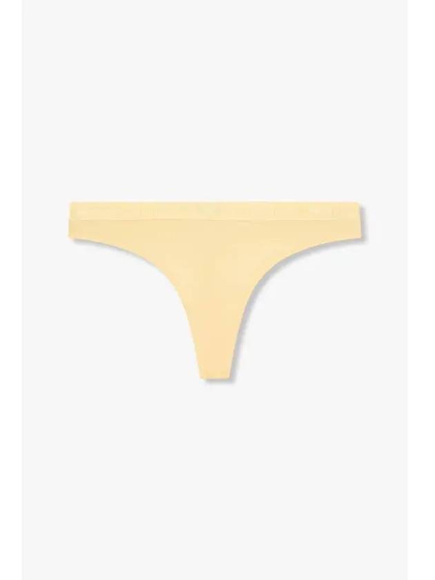 UNDERWEAR Women s Embroidered Logo Banding Thongs Yellowish Beige - EMPORIO ARMANI - BALAAN 1