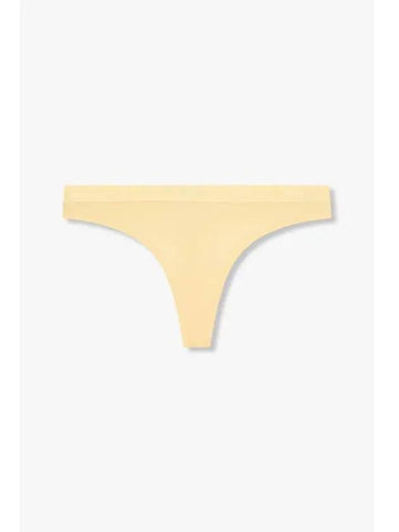 UNDERWEAR Women s Embroidered Logo Banding Thongs Yellowish Beige - EMPORIO ARMANI - BALAAN 1