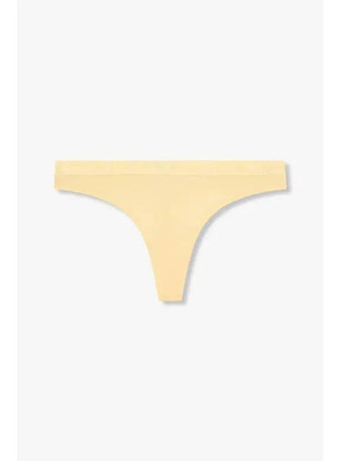 UNDERWEAR Women s Embroidered Logo Banding Thongs Yellowish Beige - EMPORIO ARMANI - BALAAN 1