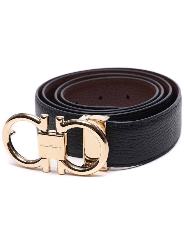 Men's Gancini Doublesided Belt - SALVATORE FERRAGAMO - BALAAN 3