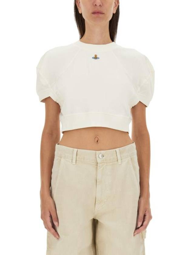 ORB Football Crop Short Sleeve T-Shirt White - VIVIENNE WESTWOOD - BALAAN 2