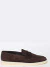 Triangle Logo Suede Loafers Dark Brown - PRADA - BALAAN 6